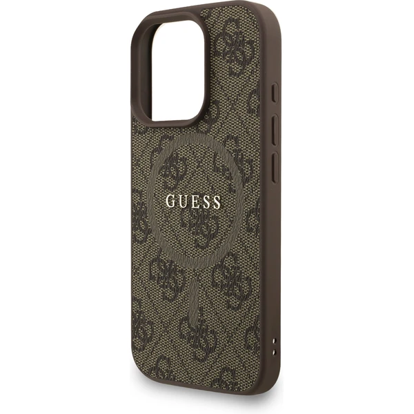 Guess PU Leather 4G Colored Ring Strap MagSafe kryt iPhone 16 Pro hnědý - Pouzdra - Obrázek b752c0b9047547fda8d7be7137aecd97
