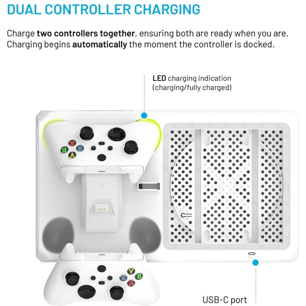 FIXED nabíjecí stanice pro Xbox Series X/S s odvětráváním, bílá - Nabíječky - Obrázek b75f01d4876f4da383340c3756e723cc