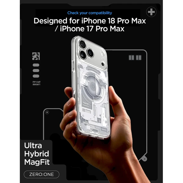 Spigen Ultra Hybrid MagSafe kryt iPhone 18 Pro Max/17 Pro Max zero one white - Pouzdra - Obrázek b7e2c7512ef540f084163c0167fcce6d