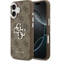 Guess PU 4G Metal Logo kryt iPhone 17 stříbrný/hnědý - Pouzdra