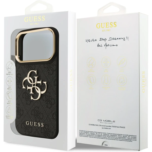 Guess PU Leather 4G Metal Logo Gold Frame kryt iPhone 17 Pro černý - Pouzdra - Obrázek b7f860ebe7744b61836d031eda3dc17e