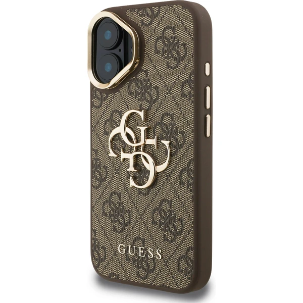 Guess PU 4G Metal Logo Stand Camera Frame kryt iPhone 16 hnědý - Pouzdra - Obrázek b81ac4e38dbd481a820d613fd0a77846