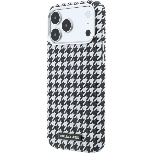 Karl Lagerfeld PU Houndstooth Resin Plate MagSafe kryt iPhone 17 Pro Max černý - Pouzdra - Obrázek b833ea32d713461b8cf410b0f4beb65b