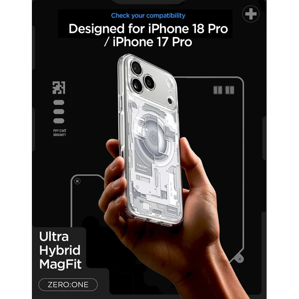 Spigen Ultra Hybrid MagSafe kryt iPhone 18 Pro/17 Pro zero one white - Pouzdra - Obrázek b86fa58c7a194dc9a8cda00471d2a6dc