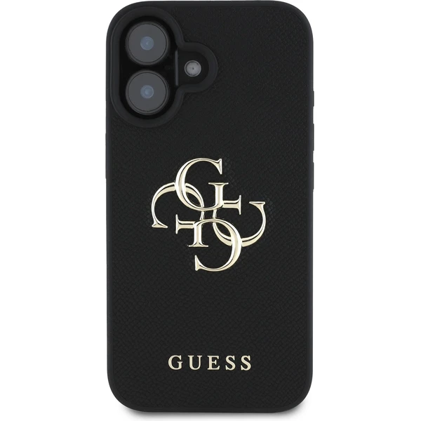 Guess PU Grained 4G Metal Logo kryt iPhone 16 černý - Pouzdra - Obrázek b89ccbf322894986b1265a714b1ede94