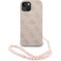 Guess PU Leather 4G Colored Ring Strap MagSafe kryt iPhone 13 růžový - Pouzdra