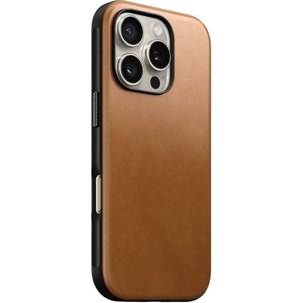 Nomad Modern Leather Case MagSafe iPhone 16 Pro světle hnědý