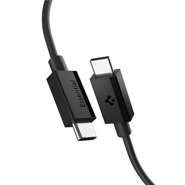 Spigen Essential USB-C/USB-C kabel (60W) 1 m černý (EB6010CC)