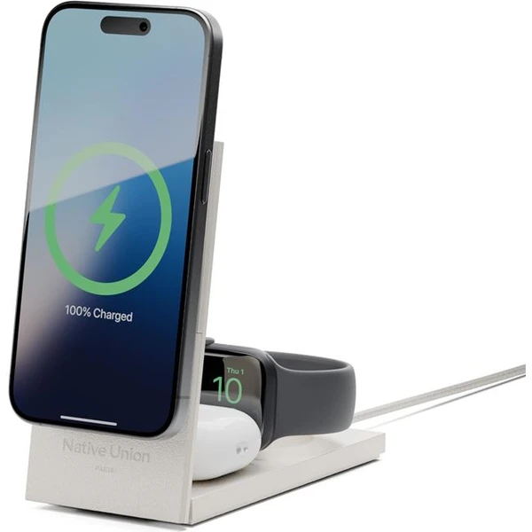 Native Union Rise 3v1 Qi2 (MagSafe) bezdrátová nabíječka s adaptéry šedá - Nabíječky - Obrázek b8d05e20712e41f794c89692a7fa8332