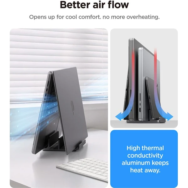 Spigen Vertical Laptop Stand (LD208S4) stojánek pro notebook/MacBook space gray - Stojánky - Obrázek b8eab321639b4e37a5c6ce2cf577abca