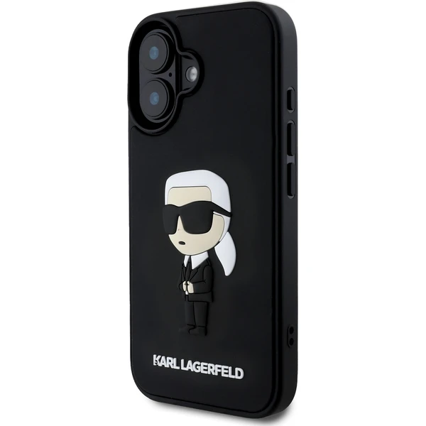 Karl Lagerfeld 3D Rubber Ikonik kryt pro iPhone 16 černý - Pouzdra - Obrázek b8ec2332f134405fbb4b0a38531398ec