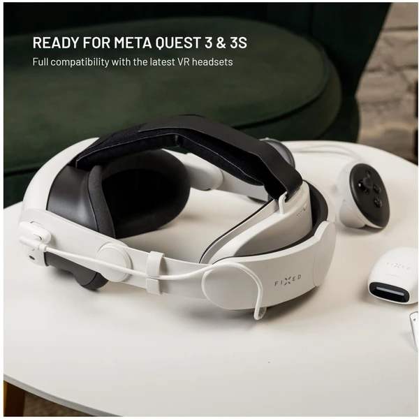 FIXED VR Power Headstrap náhlavní popruh s baterií Meta Quest 3/3S (6000 mAh), bílý - Pomůcky pro virtuální realitu - Obrázek b8ec93b6611b44be91c5fedd97286ddf