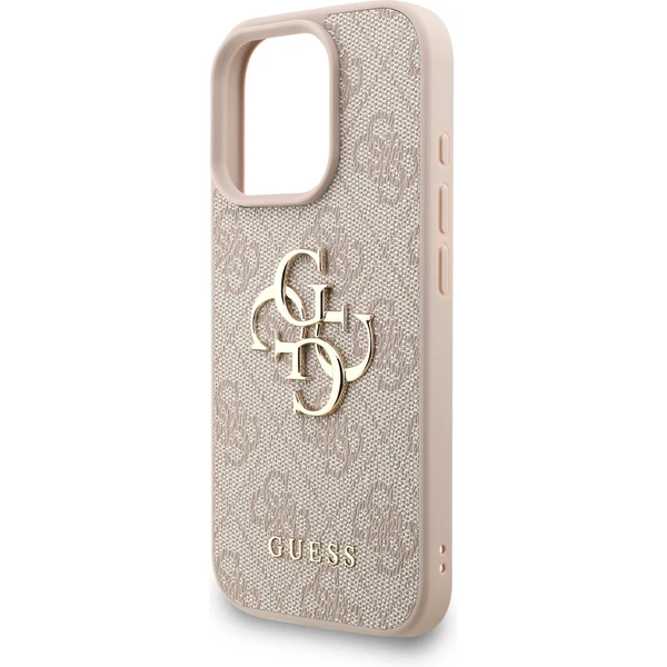 Guess PU 4G Metal Logo Strap kryt iPhone 16 Pro růžový - Pouzdra - Obrázek b902df843250406eb8fef8c8fb9bff67