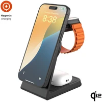 FIXED MagPowerstation Alu 2 nabíjecí stojánek s Qi2/MagSafe (15W) černý - Nabíječky