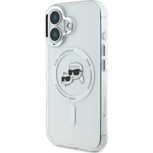 Karl Lagerfeld IML K&CH Heads Metal Frame MagSafe kryt pro iPhone 16 Plus čirý - Pouzdra - Obrázek b93469563bdf4823911bd82c62f24f27