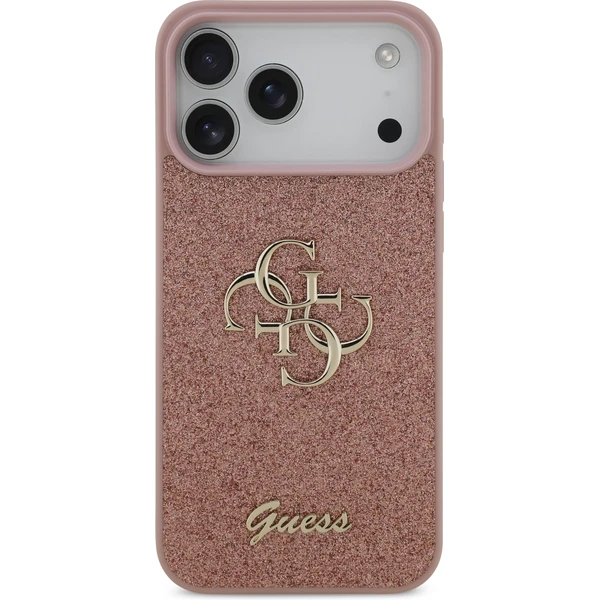 Guess PU Fixed Glitter 4G Metal Logo kryt iPhone 17 Pro Max růžový - Pouzdra - Obrázek b93e4c5e69744bfa9980254b4427d449