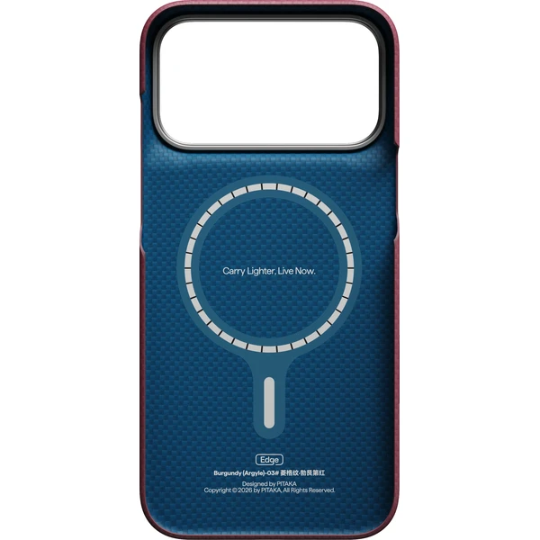 Pitaka Edge Case Argyle MagSafe kryt iPhone 18 Pro Max Burgundy - Pouzdra - Obrázek b9b2587ae16a41dfbb0034be8efac1db
