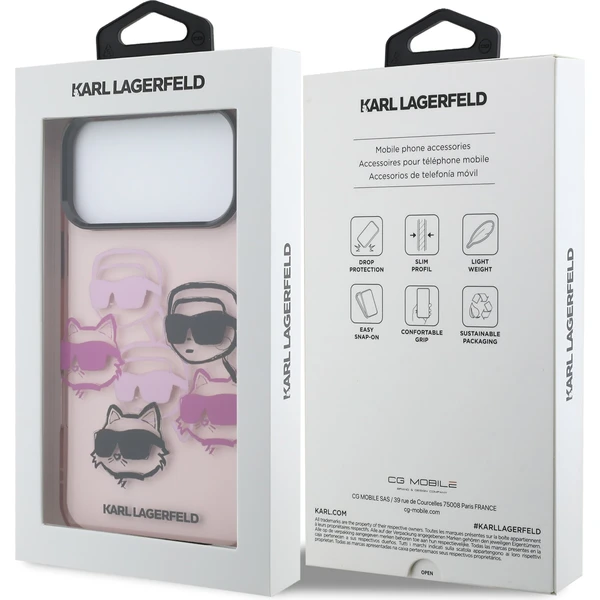 Karl Lagerfeld IML Multi K&CH Heads Zadní Kryt pro iPhone 17 Pro Max růžový - Pouzdra - Obrázek b9df348a5a3c4614aab3c89e15f628f7
