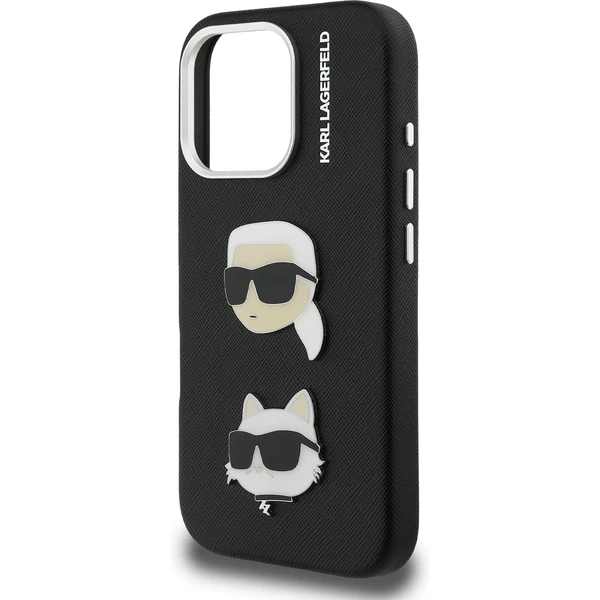 Karl Lagerfeld Grained PU K&CH Heads kryt iPhone 16 Pro černý - Pouzdra - Obrázek b9ed36ff30c841e1bff2782bd2a97574