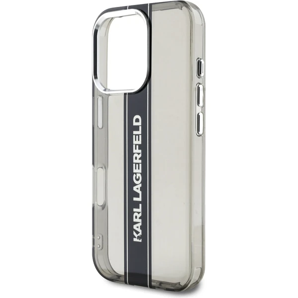 Karl Lagerfeld IML Stripe Logo kryt iPhone 16 Pro černý - Pouzdra - Obrázek b9fcb7ca7db048718386bdf9fb3b5b7c