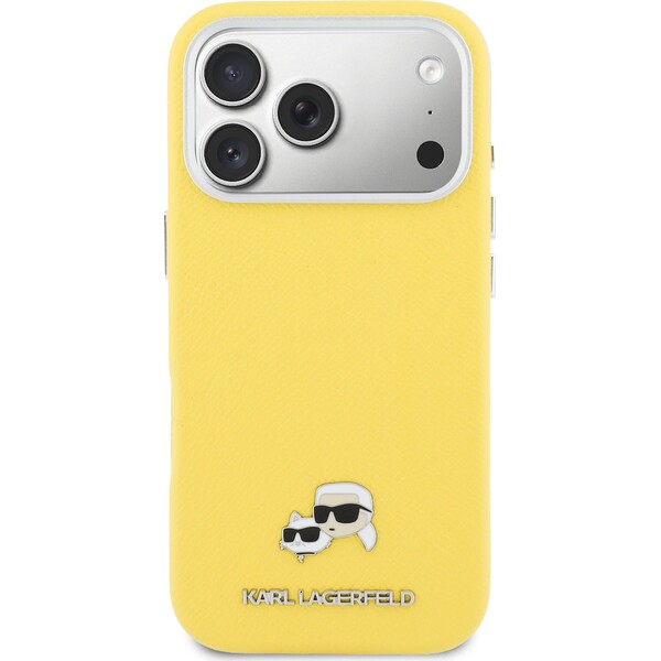 Karl Lagerfeld PU Karl and Choupette Heads Pins MagSafe kryt iPhone 17 Pro Max žlutý - Pouzdra - Obrázek b9fee2f40f5e47d68a4da94698554d24