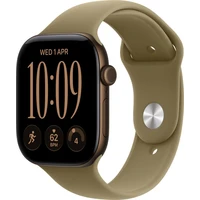 Apple Watch Series 12 Cellular (46mm) Tmavě bronzový hliník s olivovým sportovním řemínkem M/L - Chytré hodinky