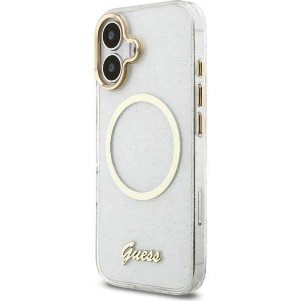 Guess IML Glitter Script Strap MagSafe kryt iPhone 17 čirý - Pouzdra - Obrázek ba62b211873146f39920d2bebda5762c