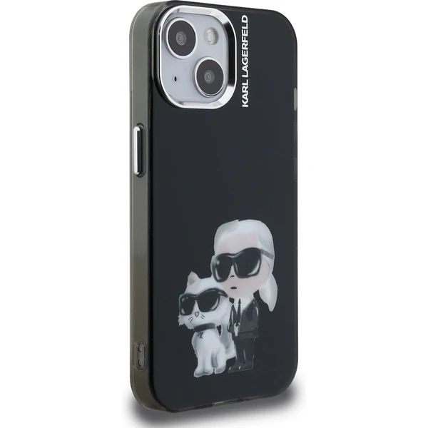Karl Lagerfeld IML Aquarelle Karl and Choupette kryt iPhone 15 černý - Pouzdra - Obrázek ba7b2d0eec5c4e719eb27c9d8b84bb67