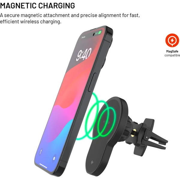 FIXED MagClick 2 držák s bezdrátovým nabíjením s podporou MagSafe, 15W, Qi2 černý - Držáky - Obrázek babea42096ce4c998bf670cf08cd04b2