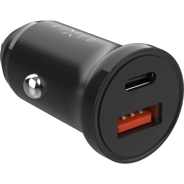FIXED autonabíječka s USB-C a USB výstupem a podporou PD, 20W černá - Nabíječky - Obrázek badd760cc8e240978c818c8455334d9e