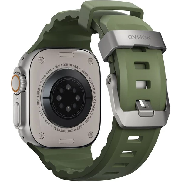 Nomad Rocky Point Band řemínek Apple Watch 49/45/44/42mm stříbrný/tmavě zelený - Řemínky - Obrázek bae41ff245344cee95a140d28f3ea4c8