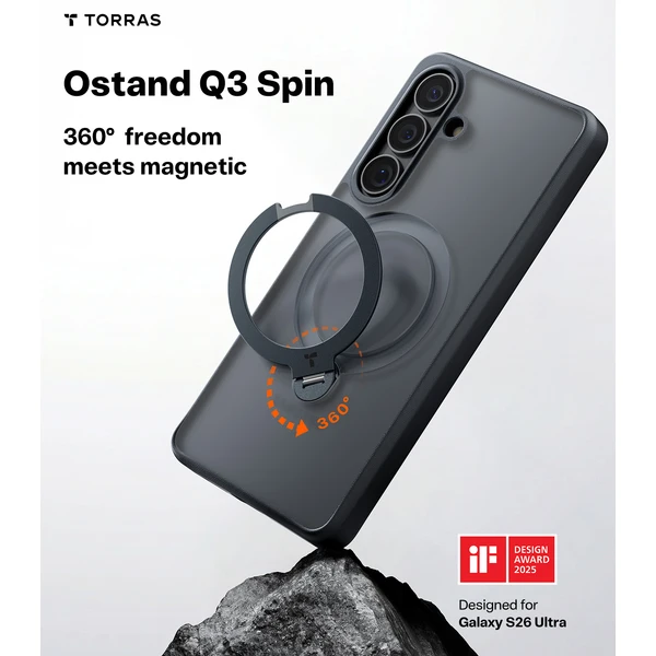 Torras Ostand Q3 Spin MagSafe kryt Samsung Galaxy S26 obsidian black - Pouzdra - Obrázek bb4f6c34029c428fac585d1ecce4d244