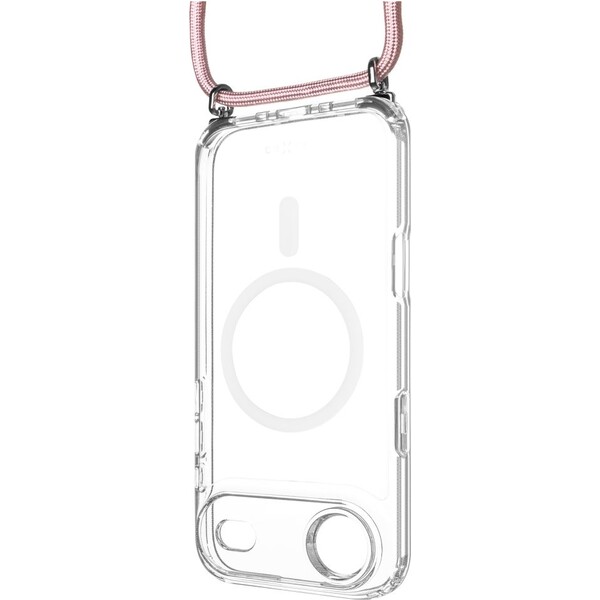 FIXED MagPure Neck kryt s růžovou šňůrkou na krk pro Apple iPhone Air