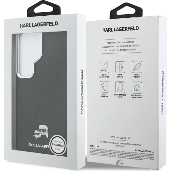 Karl Lagerfeld Grained PU Leather K&CH Heads Magnetic kryt Samsung Galaxy S26 Ultra černý - Pouzdra - Obrázek bbfd3b8e12df460b8bcdefb3f611ec2b