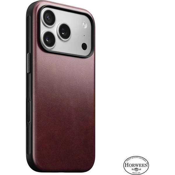 Nomad Modern Leather Case (Horween) MagSafe kožený kryt iPhone 17 Pro Burgundy