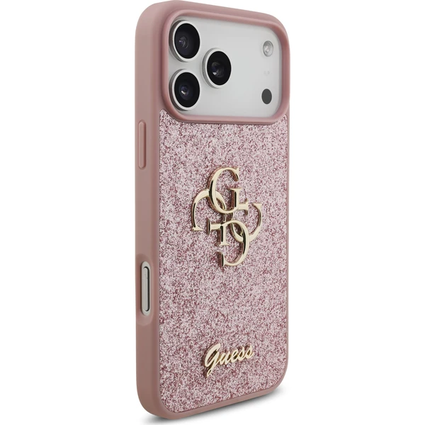 Guess PU Fixed Glitter 4G Metal Logo kryt iPhone 18 Pro Max růžový - Pouzdra - Obrázek bc267c8051c1482caed49f73faf7d109