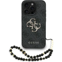 Guess PU 4G Metal Logo Strap kryt iPhone 15 Pro Max černý - Pouzdra