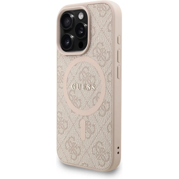 Guess PU Leather 4G Colored Ring Strap MagSafe kryt iPhone 16 Pro růžový - Pouzdra - Obrázek bc6a8537914c46d0bec514a039480479