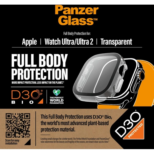 PanzerGlass Apple Watch Ultra 3/2/1 ochranný kryt s D3O - čirý rámeček - Pouzdra - Obrázek bca3380da52f4e65976f712d591ce2d3