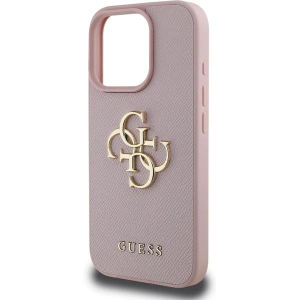 Guess PU Grained 4G Metal Logo kryt iPhone 15 Pro růžový - Pouzdra - Obrázek bcef0b2a7aa54492807948f7089c0440