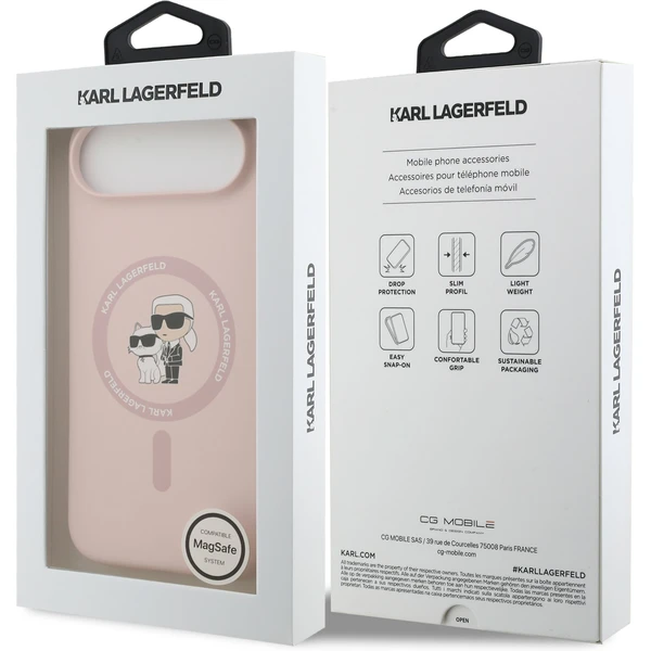 Karl Lagerfeld Liquid Silicone Karl and Choupette MagSafe kryt iPhone Air růžový - Pouzdra - Obrázek bd0e685c2c114d8098061db934b20467