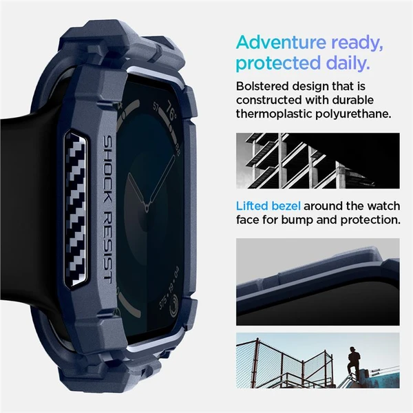 Spigen Rugged Armor kryt pro Apple Watch 10/11 (46mm) námořně modrý - Pouzdra - Obrázek bd15b8221ab840a7a0c3b81c23a769c9