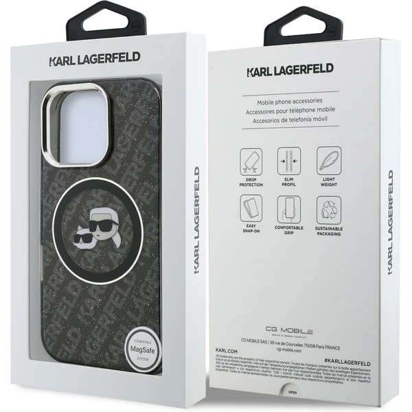 Karl Lagerfeld IML K&CH Heads Repeated Logo MagSafe kryt iPhone 16 Pro černý - Pouzdra - Obrázek bd5b692a6b84494086ad6e990bbe0eae