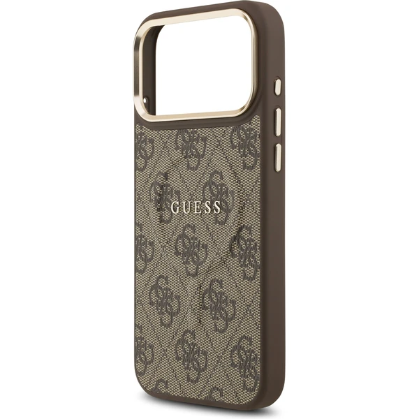 Guess PU Leather 4G Gold Frame MagSafe kryt iPhone 17 Pro Max hnědý - Pouzdra - Obrázek bd927bf1d0c74d599024470ac7072ce8