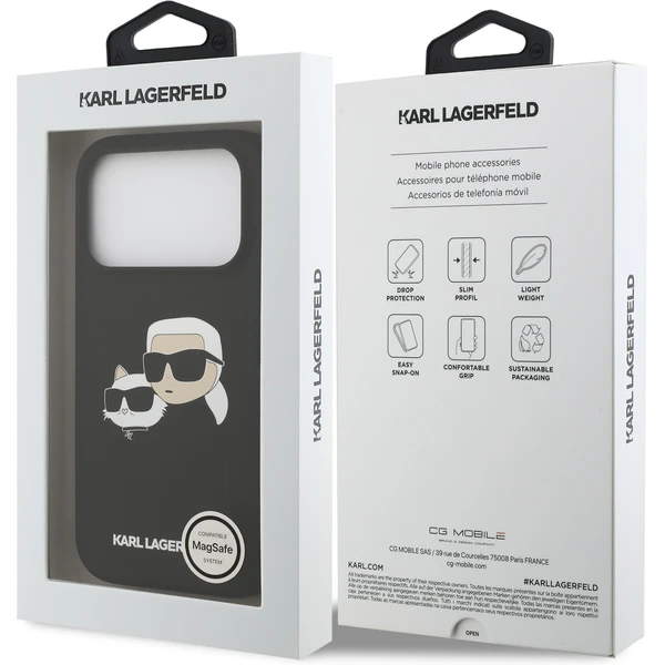 Karl Lagerfeld Liquid Silicone Double Heads MagSafe kryt iPhone 17 Pro černý - Pouzdra - Obrázek bdea2cb145b74887b6aa9dd6b7d98eaa