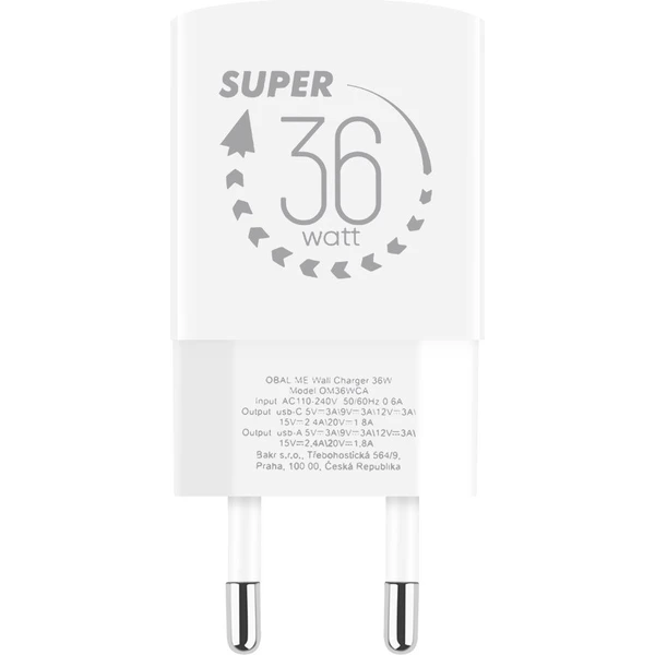 OBAL:ME GaN nabíječka USB-A/USB-C (36W) bílá - Nabíječky - Obrázek bdfe0d40757148cd9c89e73214ae1ca7