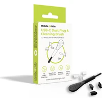 Mobile Origin USB-C Dust Plug & Cleaning Brush sada ochranných kryt a štětečku černá/čirá - Čistící sady