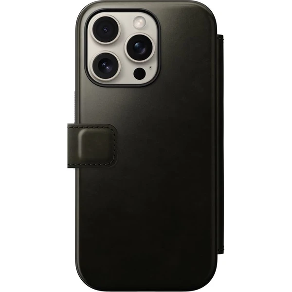 Nomad Modern Leather Folio MagSafe pouzdro iPhone 16 Pro zelené chromované - Pouzdra - Obrázek be844d33a4fc4b05af0c83d5b460cf66