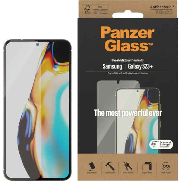 PanzerGlass™ Ultra-Wide Fit Samsung Galaxy S23+/S22+ (celolepené s funkčním otiskem prstů) - Ochranné folie a skla - Obrázek be9fb62fce5a4038a7ea2e6088fae4d6