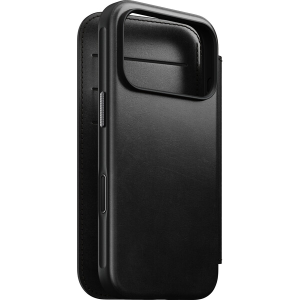 Nomad Modern Leather Folio (Horween) MagSafe kožené pouzdro iPhone 17 Pro/18 Pro Black - Pouzdra - Obrázek bead6fc235674675b54109507b306bf1